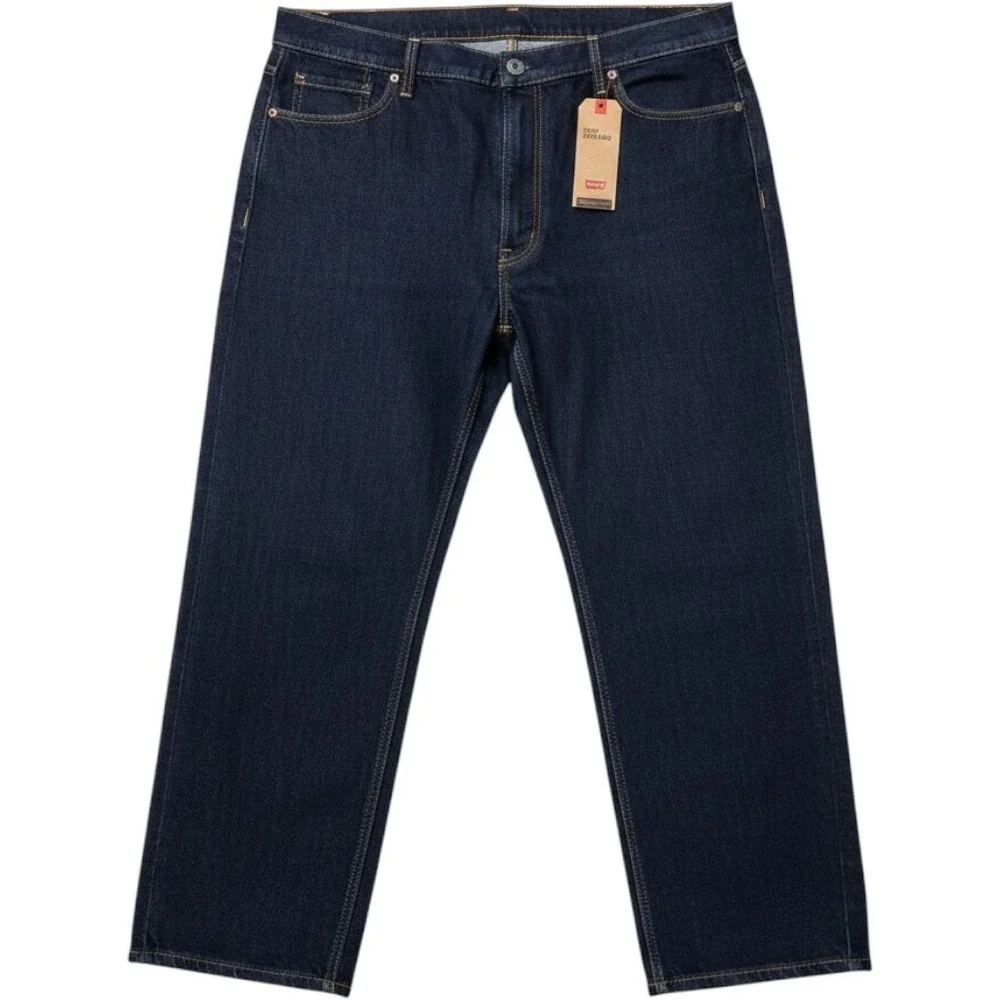 Levis 550 Relaxed Fit Jeans Mens 54x32 Dark Wash Stretch Tapered Leg Indigo B&T